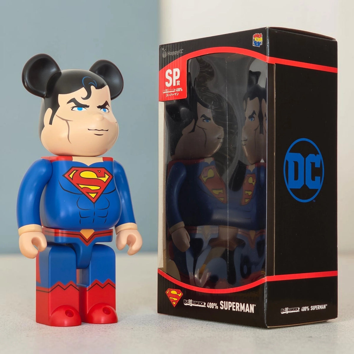 Bearbrick Happy Kuji "DC" SP: Superman 400% mit Verpackung