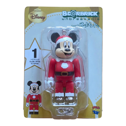 Bearbrick Happy Kuji "Disney Special Ornament" – 1 Mickey Mouse Santa Version 100% in der Verpackung