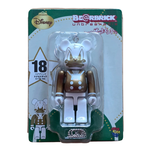 Bearbrick Happy Kuji 'Disney Special Ornament' (2011) - 18 Donald Duck Gold & White Version 100% in der Verpackung