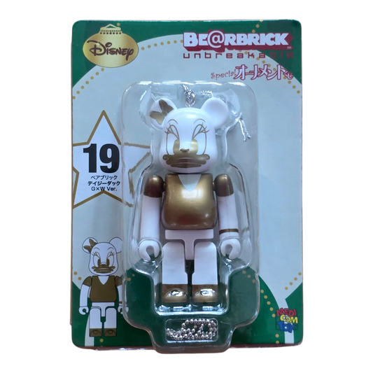 Bearbrick Happy Kuji 'Disney Special Ornament' (2011) - 19 Daisy Duck Gold & White Version 100% in der Verpackung