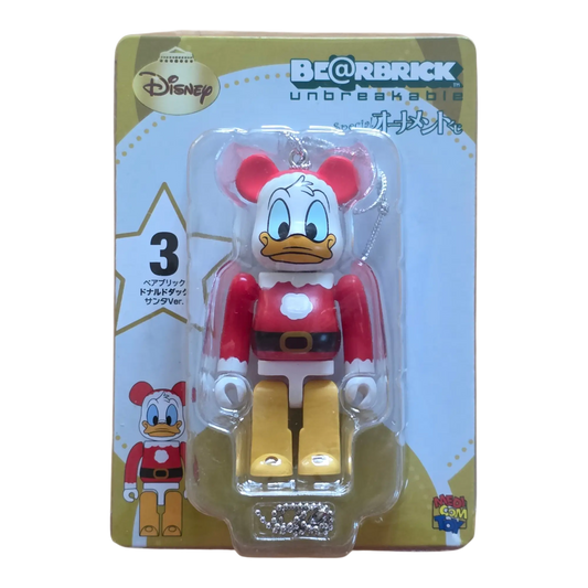 Bearbrick Happy Kuji 'Disney Special Ornament' (2011) - 3 Donald Duck Santa Version 100% in der Verpackung