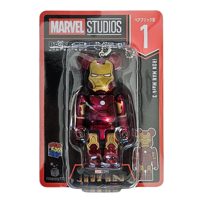 Bearbrick Happy Kuji "MARVEL Studios" - 1 Iron Man Mark 3 100% in der Verpackung