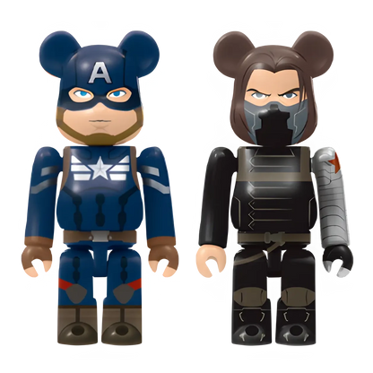 Bearbrick Happy Kuji "MARVEL Studios" - B: Captain America (Stealth Suit) & Winter Soldier 100% Herstellerbild 1