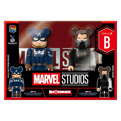 Bearbrick Happy Kuji "MARVEL Studios" - B: Captain America (Stealth Suit) & Winter Soldier 100% Herstellerbild 2