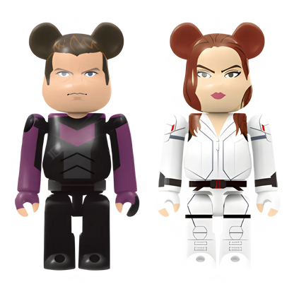 Bearbrick Happy Kuji "MARVEL Studios" - D: Hawkeye & Black Widow 100% Herstellerbild 1