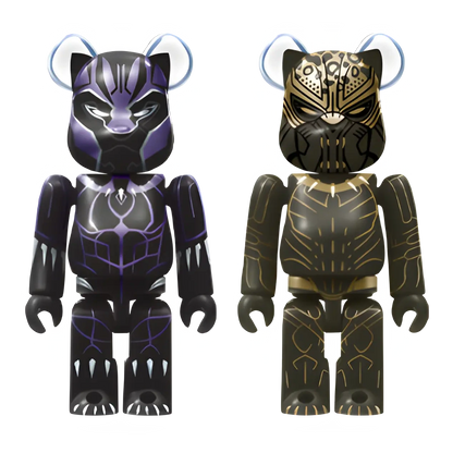Bearbrick Happy Kuji "MARVEL Studios" - E: Black Panther & Erik Killmonger 100% Herstellerbild 1