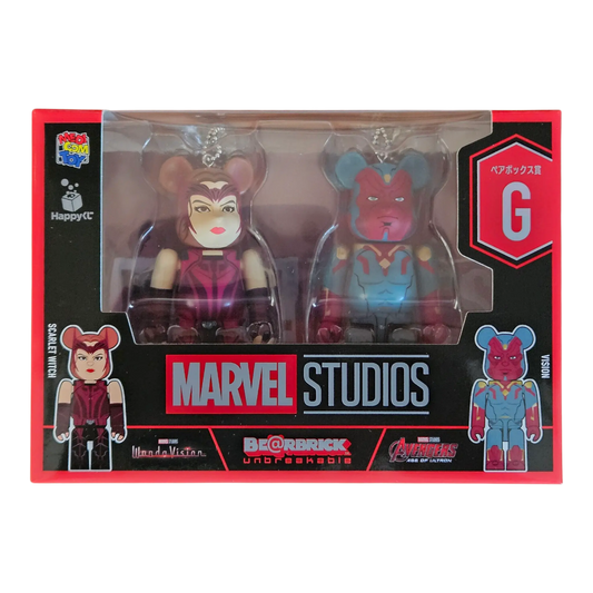 Bearbrick Happy Kuji "MARVEL Studios" - G: Scarlet Witch & Vision 100% in der Verpackung