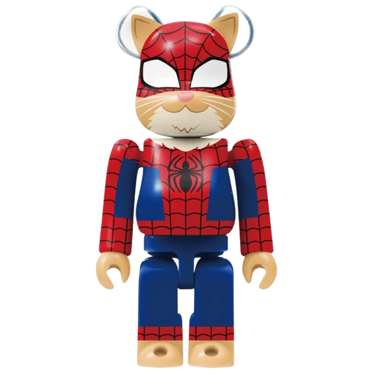 Bearbrick Happy Kuji "Spider-Man: Spider-Verse" 11: Spider-Cat 100% Herstellerbild