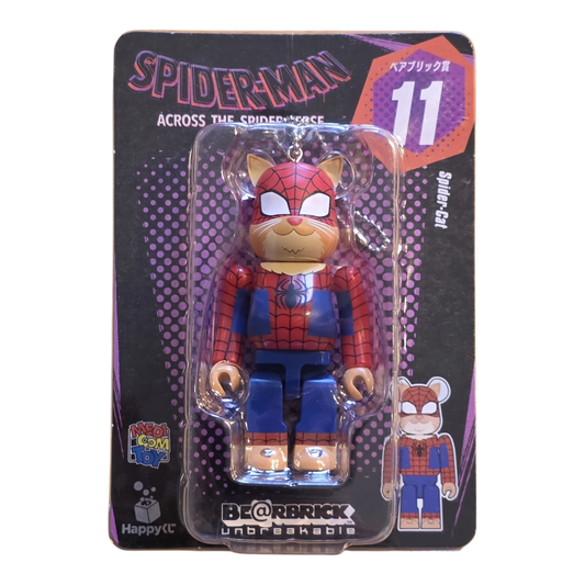 Bearbrick Happy Kuji "Spider-Man: Spider-Verse" 11: Spider-Cat 100% Verpackung Vorderseite