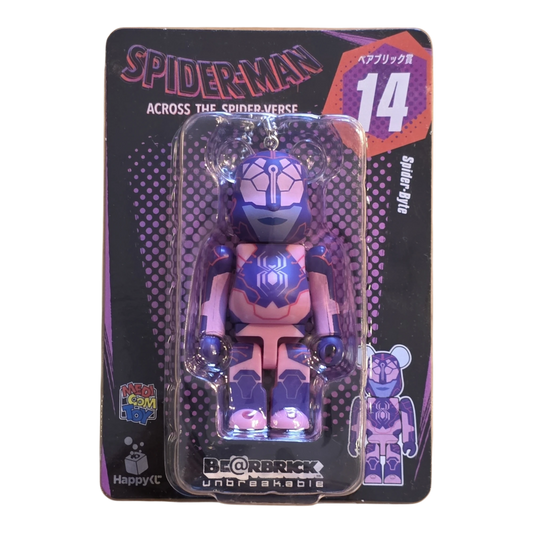Bearbrick Happy Kuji "Spider-Man: Spider-Verse" 14: Spider-Byte 100% Verpackung Vorderseite