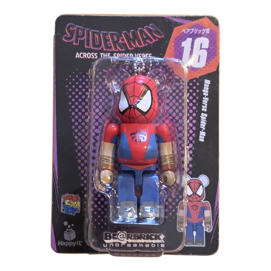 Bearbrick Happy Kuji "Spider-Man: Spider-Verse" 16: Manga Verse Spider-Man 100% Verpackung Vorderseite