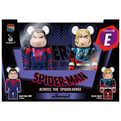 Bearbrick Happy Kuji "Spider-Man: Spider-Verse" 2026 E: Spider-Man 2099 [Type-B] & Scarlet Spider [Type-B] 100% Herstellerbild 1