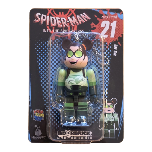 Bearbrick Happy Kuji "Spider-Man: Spider-Verse" 21: Doc Ock 100% Verpackung Vorderseite