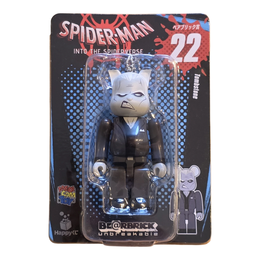 Bearbrick Happy Kuji "Spider-Man: Spider-Verse" 22: Tombstone 100% Verpackung Vorderseite