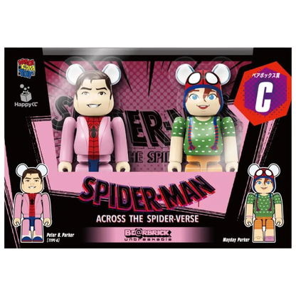 Bearbrick Happy Kuji "Spider-Man: Spider-Verse" C: Peter B. Parker [Type-A] & Mayday Parker 100% Herstellerbild