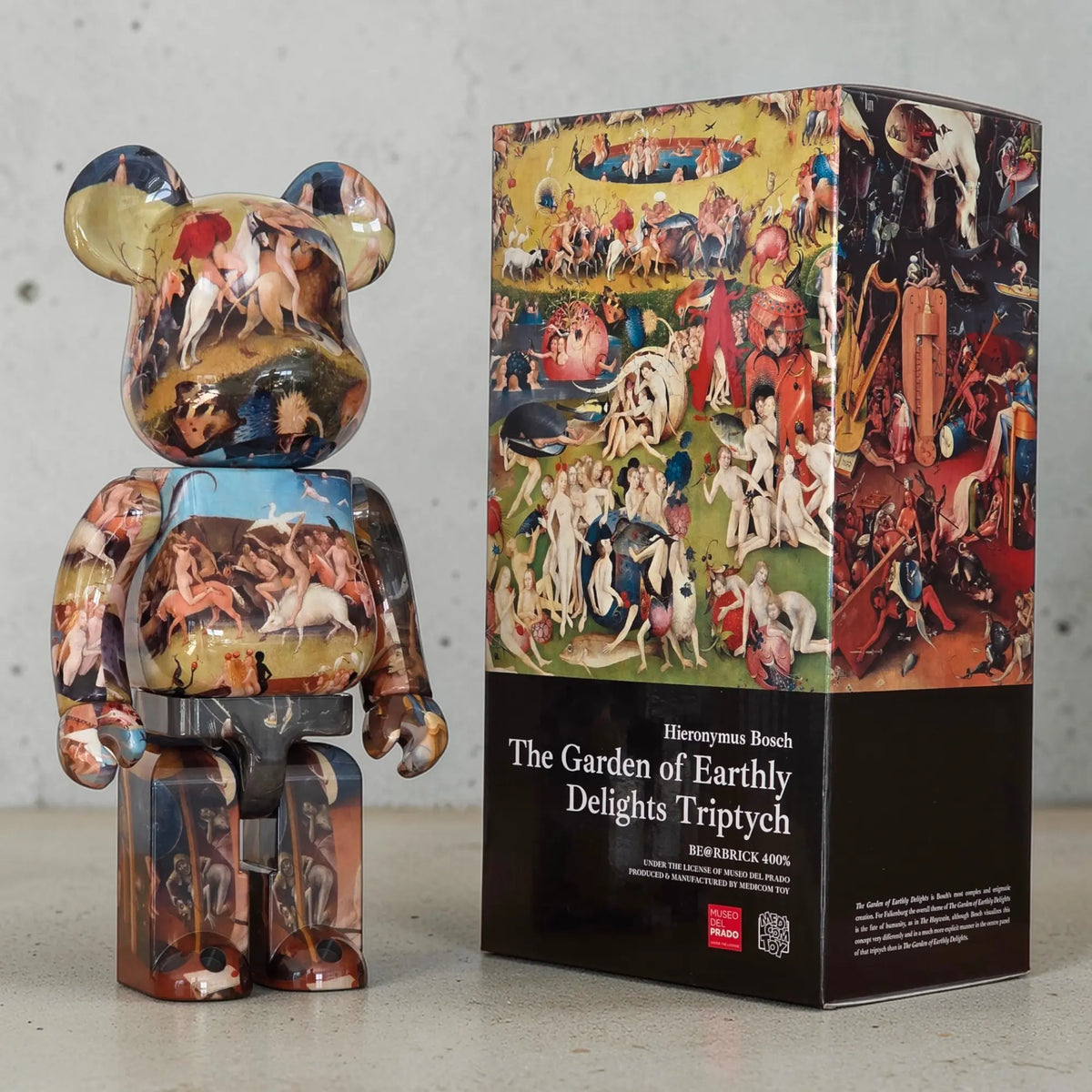 Bearbrick Hieronymus Bosch "The Garden of Earthly Delights" [Museo del Prado] 400% mit Verpackung