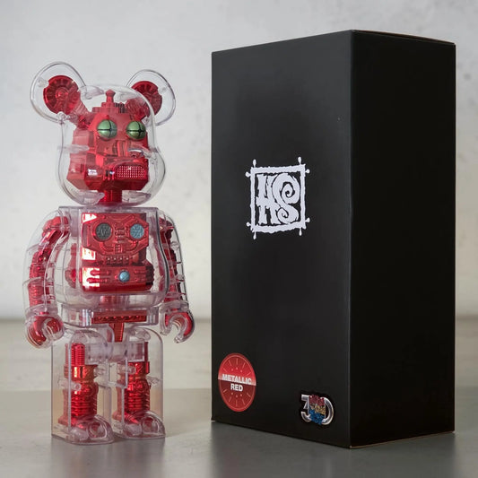 Bearbrick H×S Hirota Saigansho Metallic Red 400% mit Verpackung