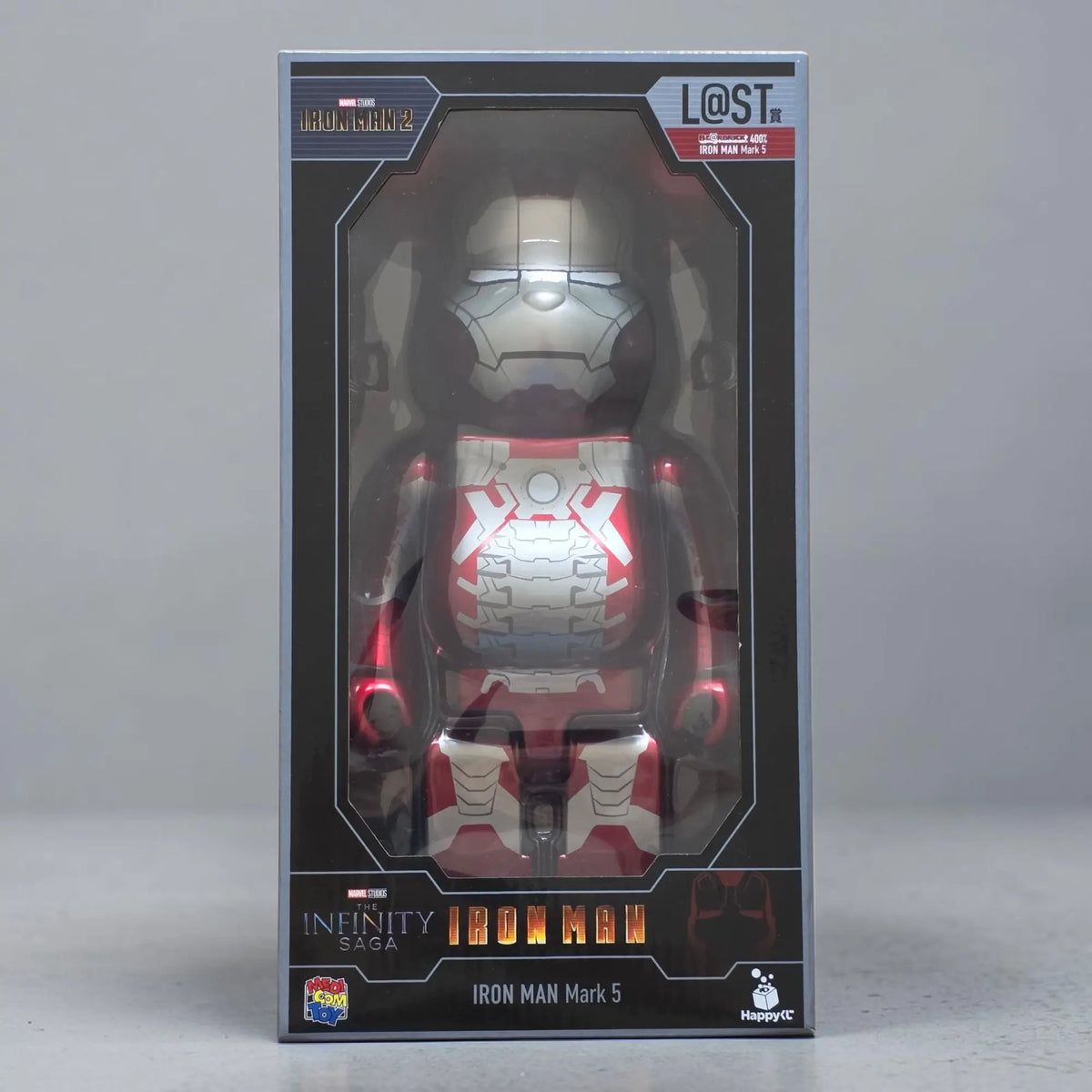 Bearbrick Iron Man – L@ST Iron Man Mark 5 400% in der Verpackung