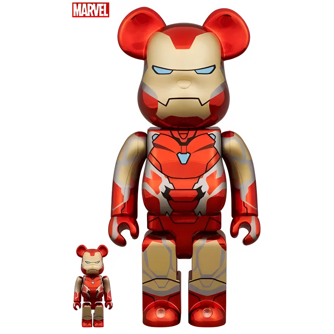 Bearbrick Iron Man Mark 85 Chrome Version 100%+400% Herstellerbild 1