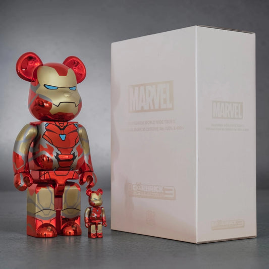 Bearbrick Iron Man Mark 85 Chrome Version 100%+400% mit Verpackung