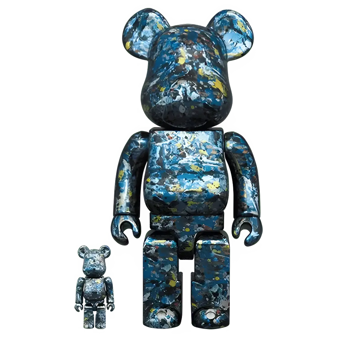 BE@RBRICK Jackson Pollock Studio Chrome Version 100%+400%