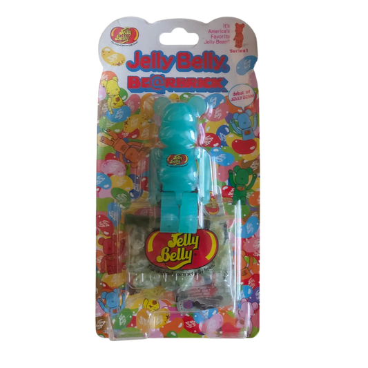 Bearbrick Jelly Belly® – 3 Berry Blue 100% in der Verpackung