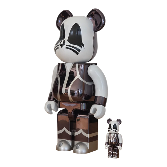 Bearbrick KISS Catman Chrome Version 100%+400% schräg