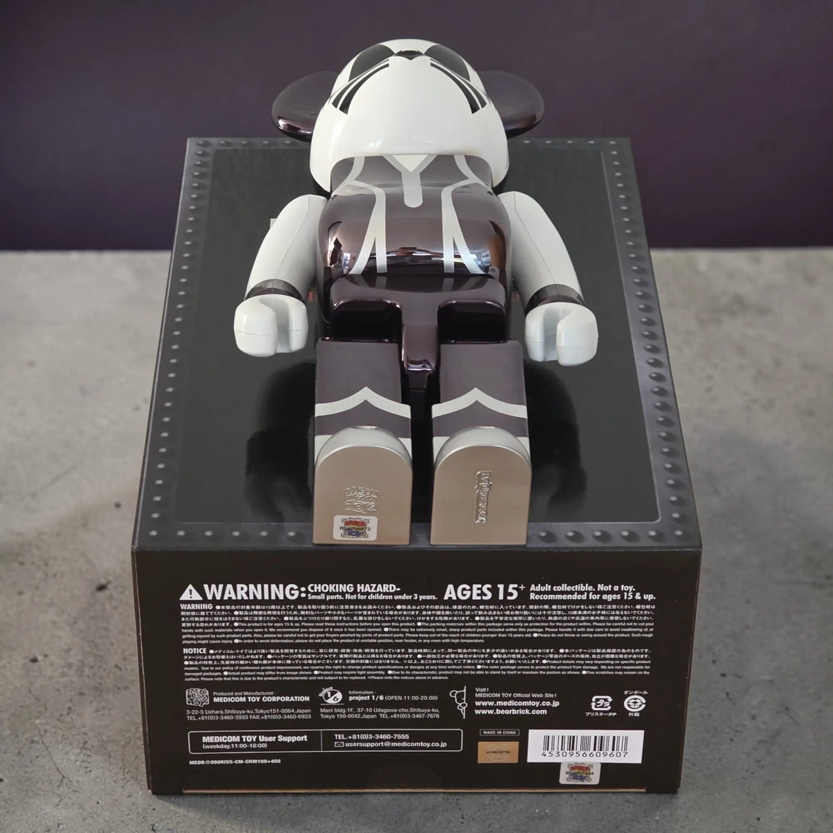 Bearbrick KISS The Catman Chrome Version 100%+400% Echtheitsmerkmale