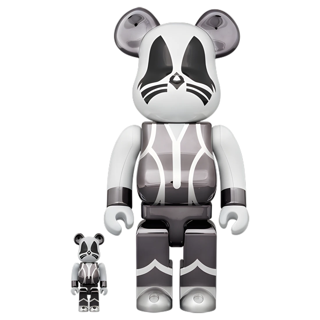 Bearbrick KISS The Catman Chrome Version 100%+400% Herstellerbild 1