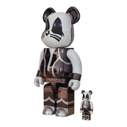Bearbrick KISS The Catman Chrome Version 100%+400% schräg