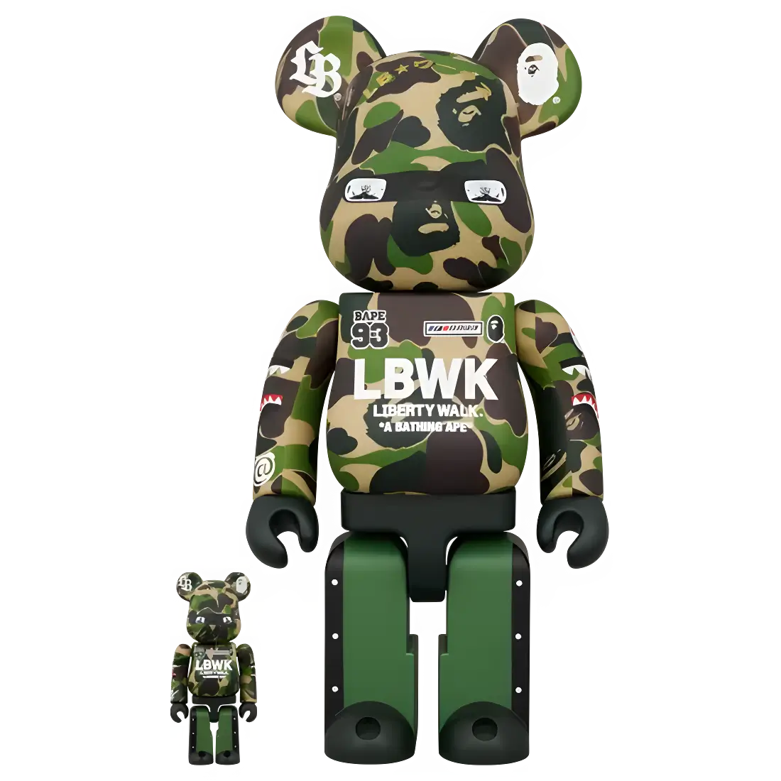 Bearbrick LBWK × BAPE 100%+400% Herstellerbild 1