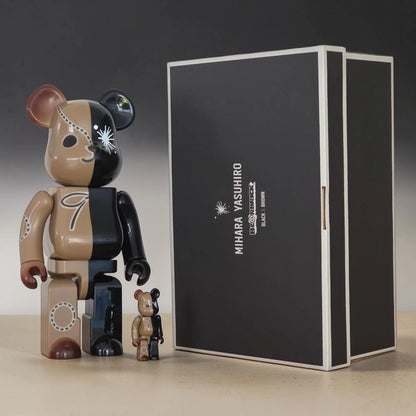 Bearbrick Maison MIHARA YASUHIRO Black/Brown 100%+400% mit Verpackung