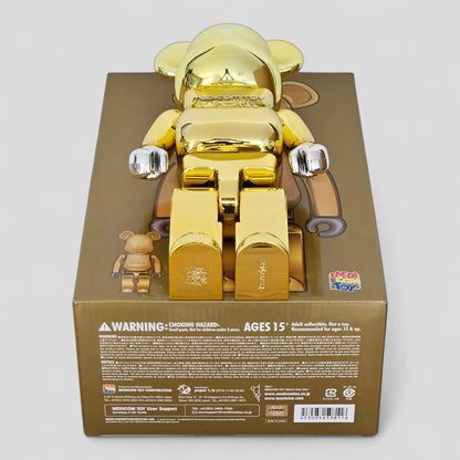 Bearbrick Medicom Toy 25th Anniversary Model Gold Chrome 100%+400% Echtheitsmerkmale