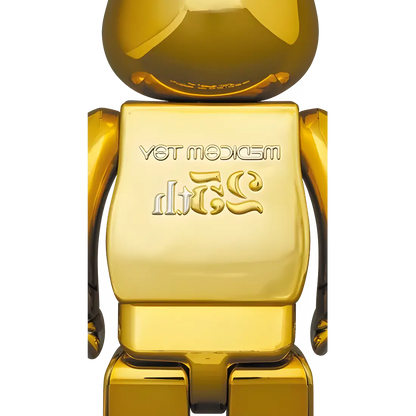 Bearbrick Medicom Toy 25th Anniversary Model Gold Chrome 100%+400% Herstellerbild 4