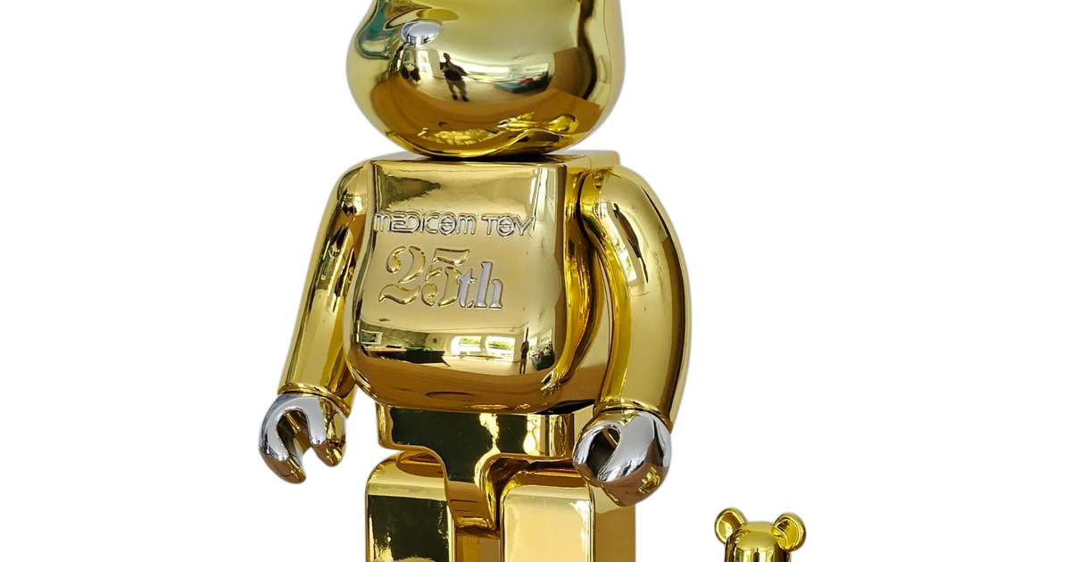 BE@RBRICK 25th Anniversary Gold Chrome 100%+400% model