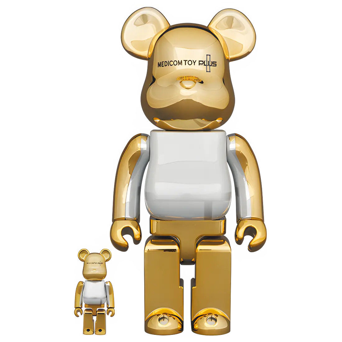Bearbrick Medicom Toy Plus Gold Chrome Version 100%+400% Herstellerbild 1
