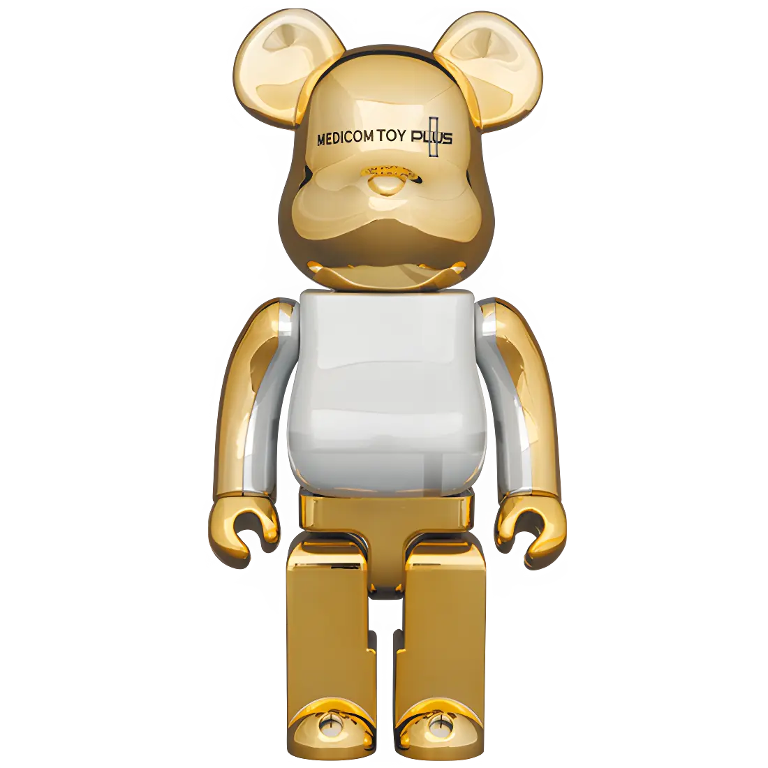 Bearbrick Medicom Toy Plus Gold Chrome Version 100%+400% Herstellerbild 3