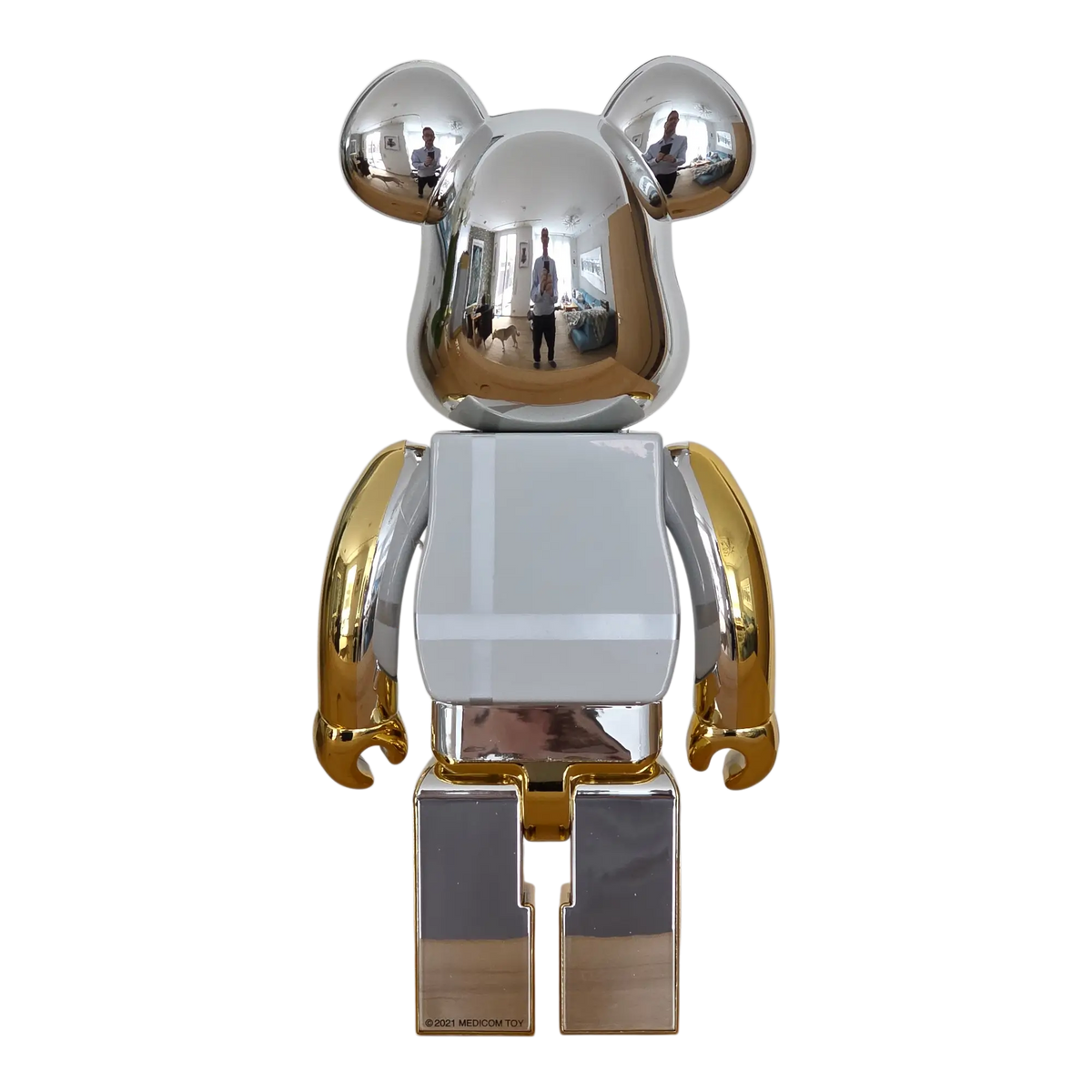 Bearbrick Medicom Toy Plus Gold Chrome Version 100%+400% Rückseite