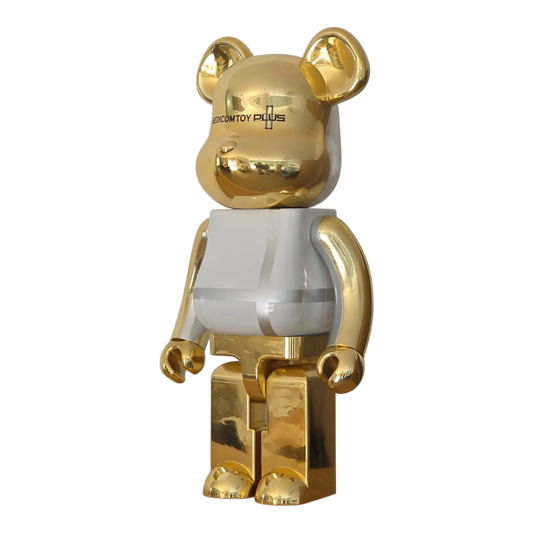 Bearbrick Medicom Toy Plus Gold Chrome Version 1000% schräg
