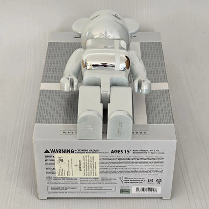 Bearbrick Medicom Toy Plus White Chrome Version 100%+400% leicht beschädigt Echtheitsmerkmale