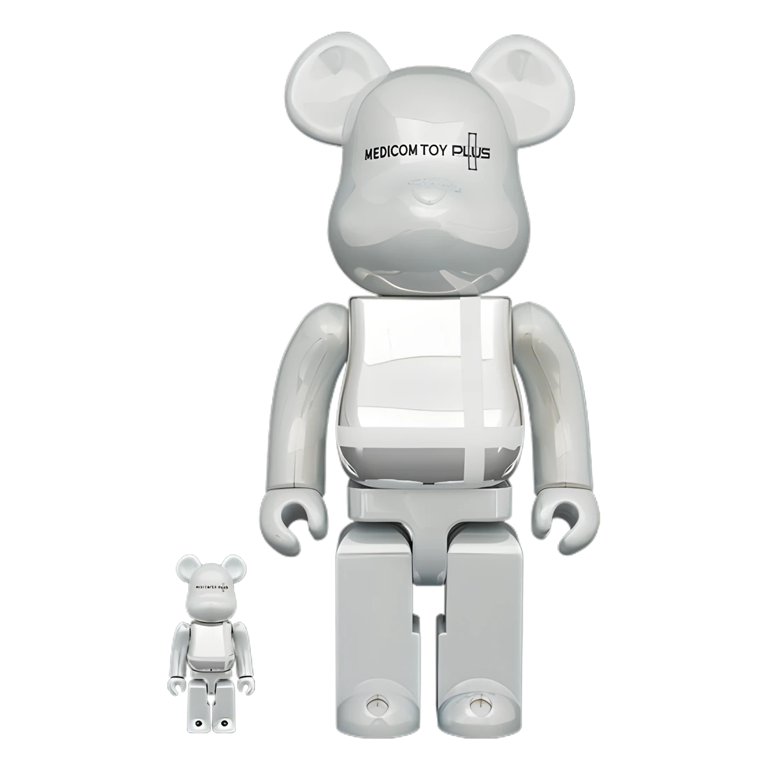 Bearbrick Medicom Toy Plus White Chrome Version 100%+400% leicht beschädigt Herstellerbild 1