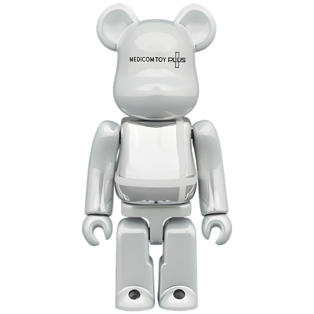 Bearbrick Medicom Toy Plus White Chrome Version 100%+400% leicht beschädigt Herstellerbild 2