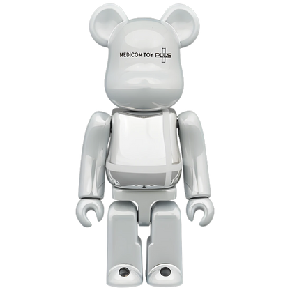 Bearbrick Medicom Toy Plus White Chrome Version 100%+400% leicht beschädigt Herstellerbild 2