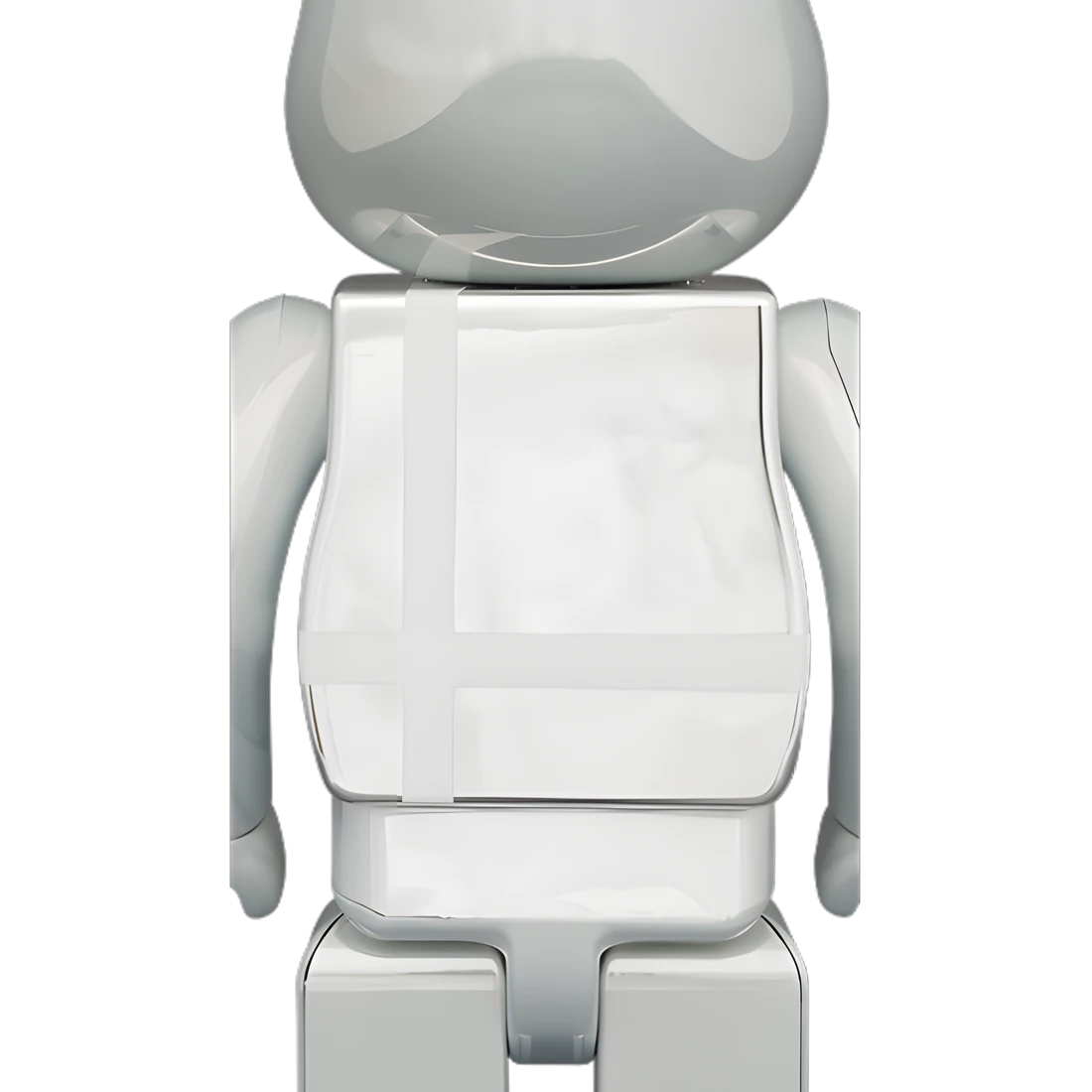 Bearbrick Medicom Toy Plus White Chrome Version 100%+400% leicht beschädigt Herstellerbild 4