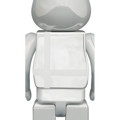 Bearbrick Medicom Toy Plus White Chrome Version 100%+400% leicht beschädigt Herstellerbild 4