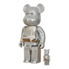 Bearbrick Medicom Toy Plus White Chrome Version 100%+400% leicht beschädigt schräg