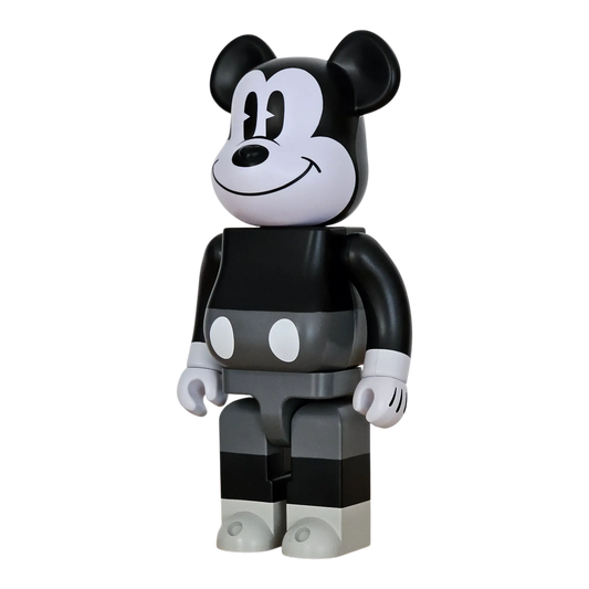 Bearbrick Mickey Mouse Black & White Version [Mickey Mouse and Friends] 400% schräg