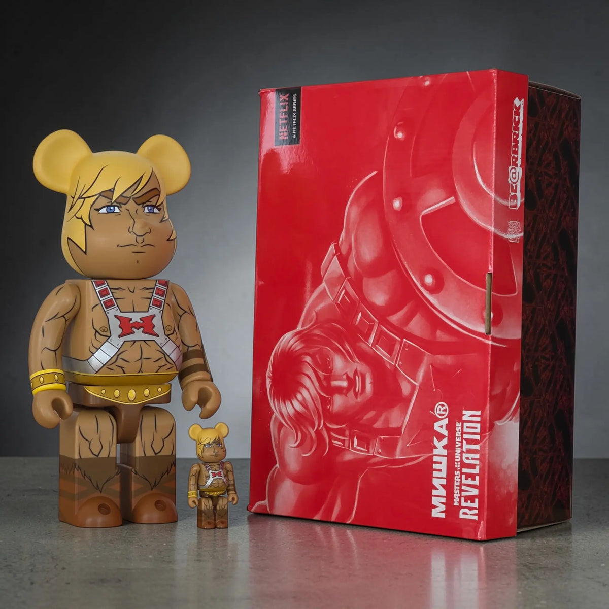 Bearbrick Mishka × Masters of The Universe He-Man 100%+400% mit Verpackung