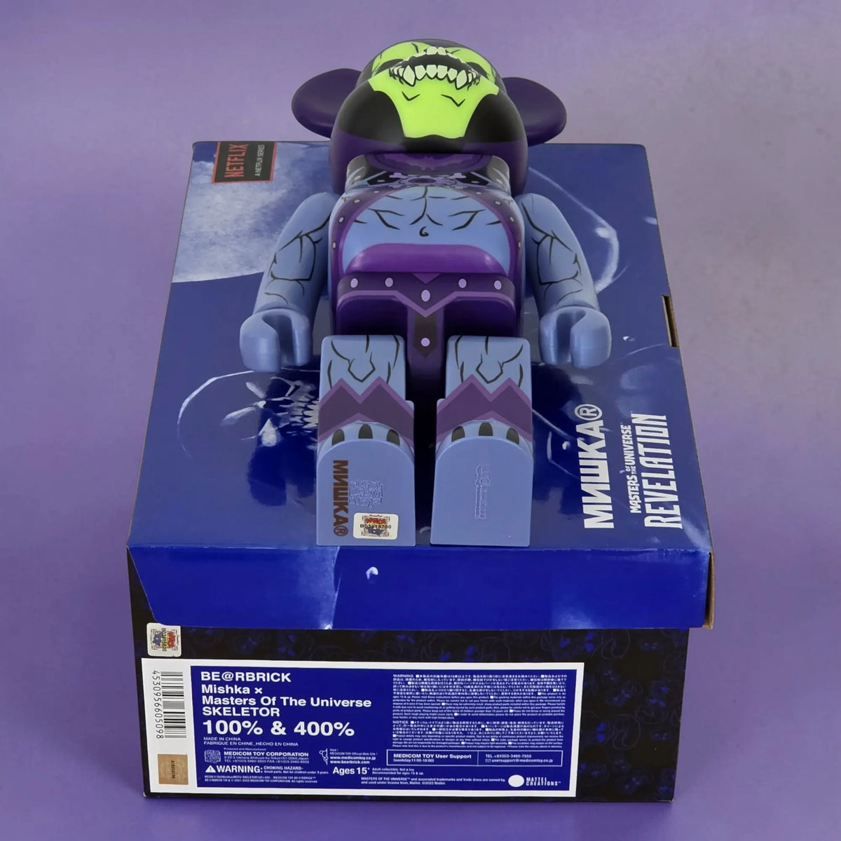 Bearbrick Mishka × Masters of The Universe Skeletor 100%+400% Echtheitsmerkmale