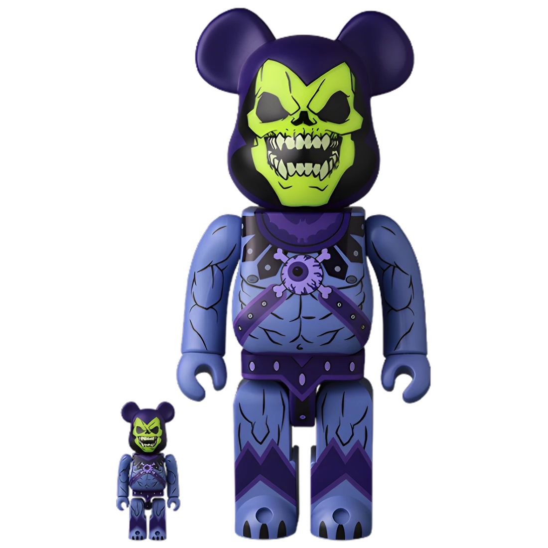 Bearbrick Mishka × Masters of The Universe Skeletor 100%+400% Herstellerbild 1